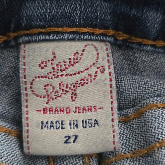 True Religion Vintage Womens 27 Jeans Bootcut Horse Shoe Back Pockets With Flap - Picture 8 of 9